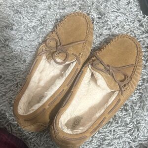 UGG Chestnut Suede Moccasin Slippers
